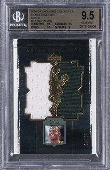 2003-04 UD "Exquisite Collection" Extra Exquisite Duals #RA Ray Allen Game Used Patch Card (#21/25) – BGS GEM MINT 9.5